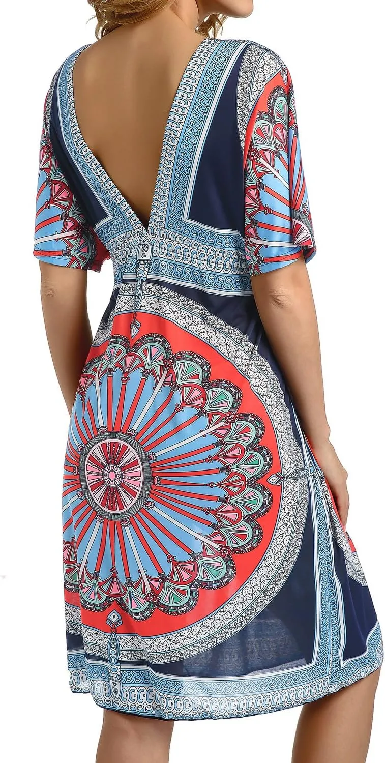 CHERRY CAT Women Cover Ups Swimsuit Casual Loose Beach Dress