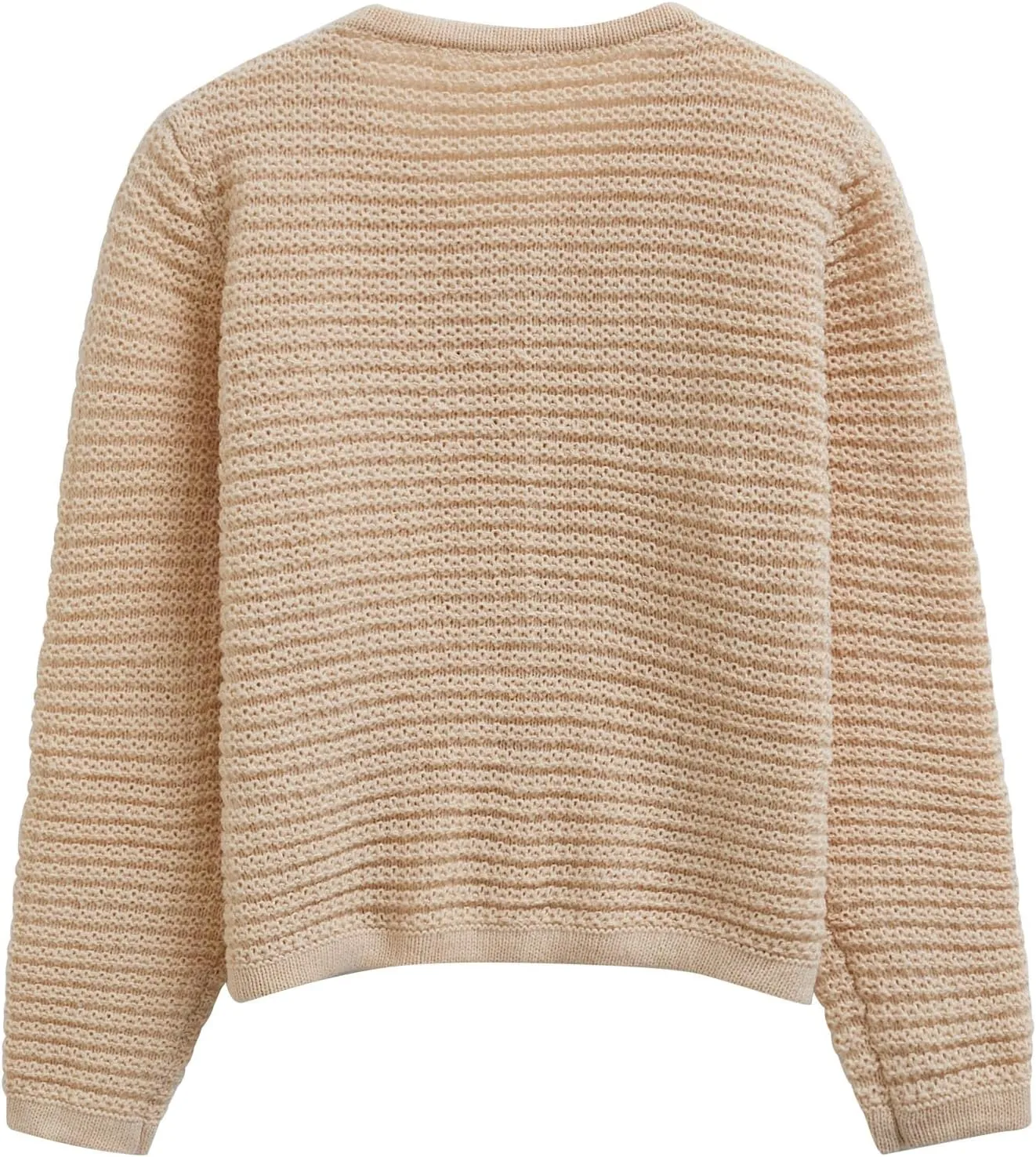CHICWISH Women Waffle Knit Sweater Cardigan Open Front Button Crop Cardigan Long Sleeve Fall Casual Coat with Pockets
