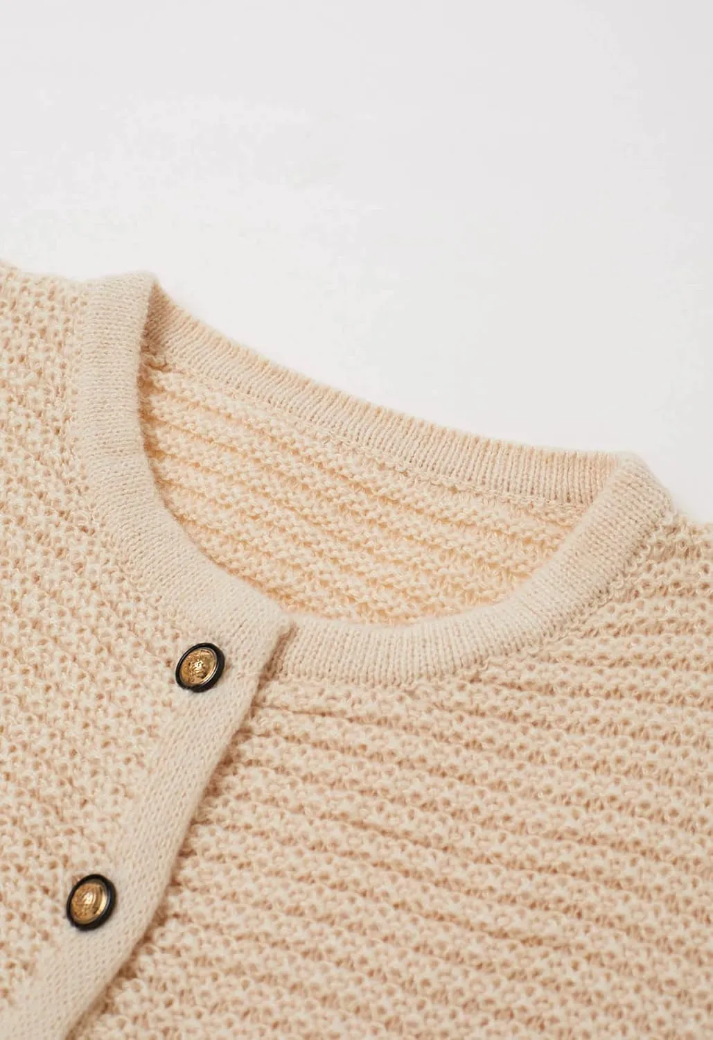 CHICWISH Women Waffle Knit Sweater Cardigan Open Front Button Crop Cardigan Long Sleeve Fall Casual Coat with Pockets