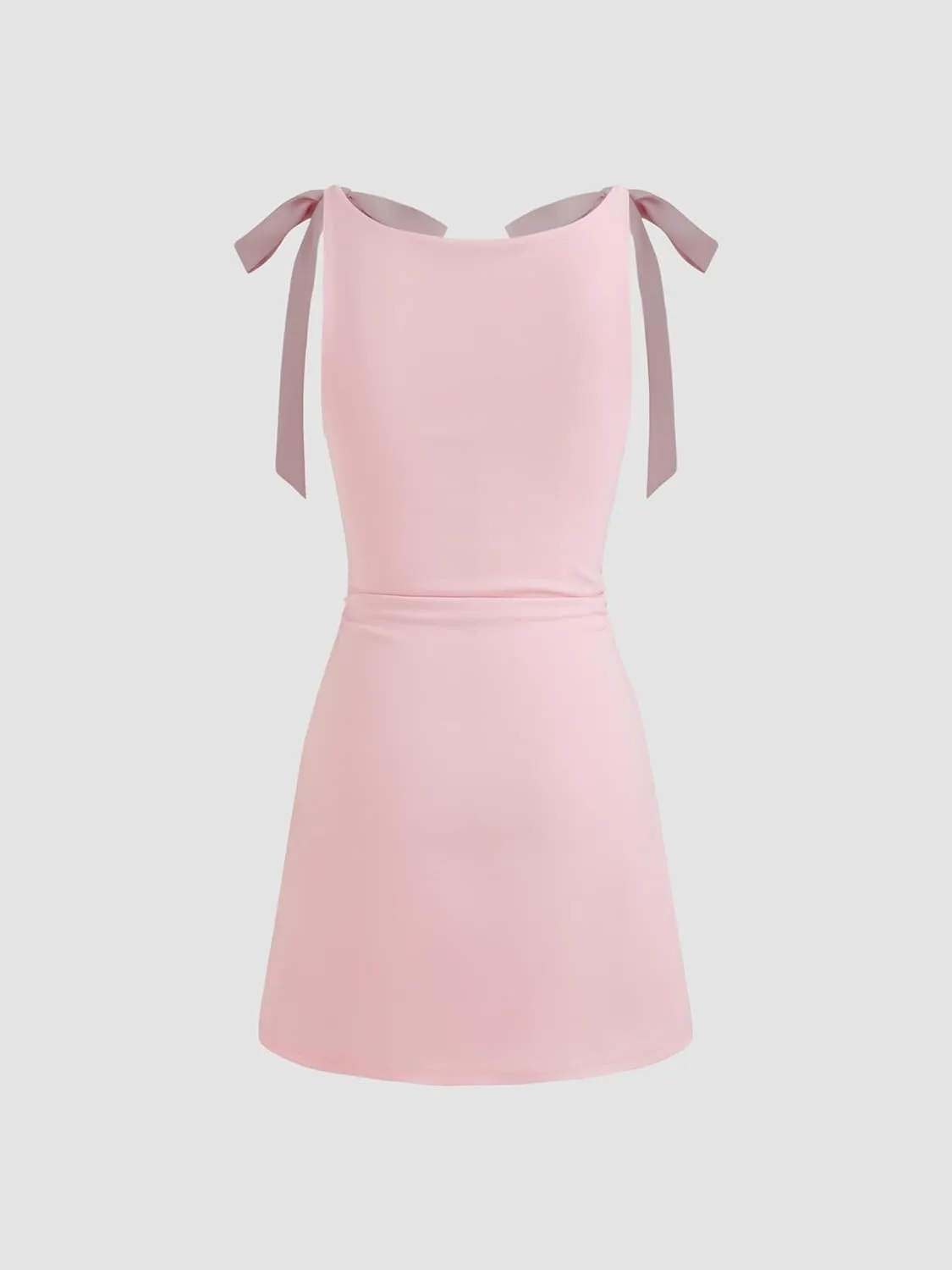 CIDER Mini Dress Bodycon Sexy Square Neck Bowknot Sleeveless High Waist Party Cocktail Elegant Dresses for Women