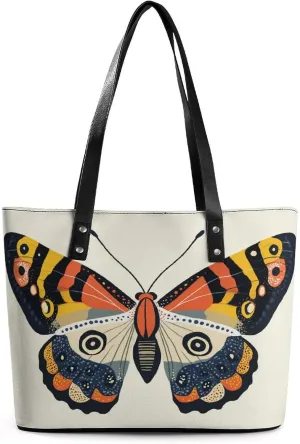 Colorful Butterfly Women Soft Leather Handbags Tote Purses Shoulder Bucket Bags
