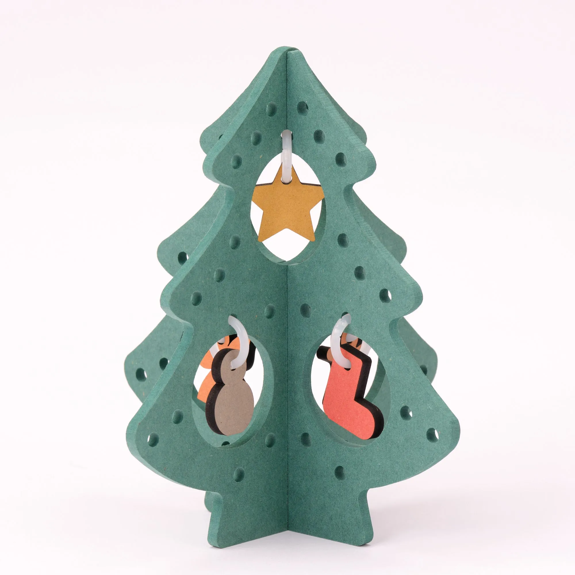 Colour MDF Christmas Tree - Green - Small