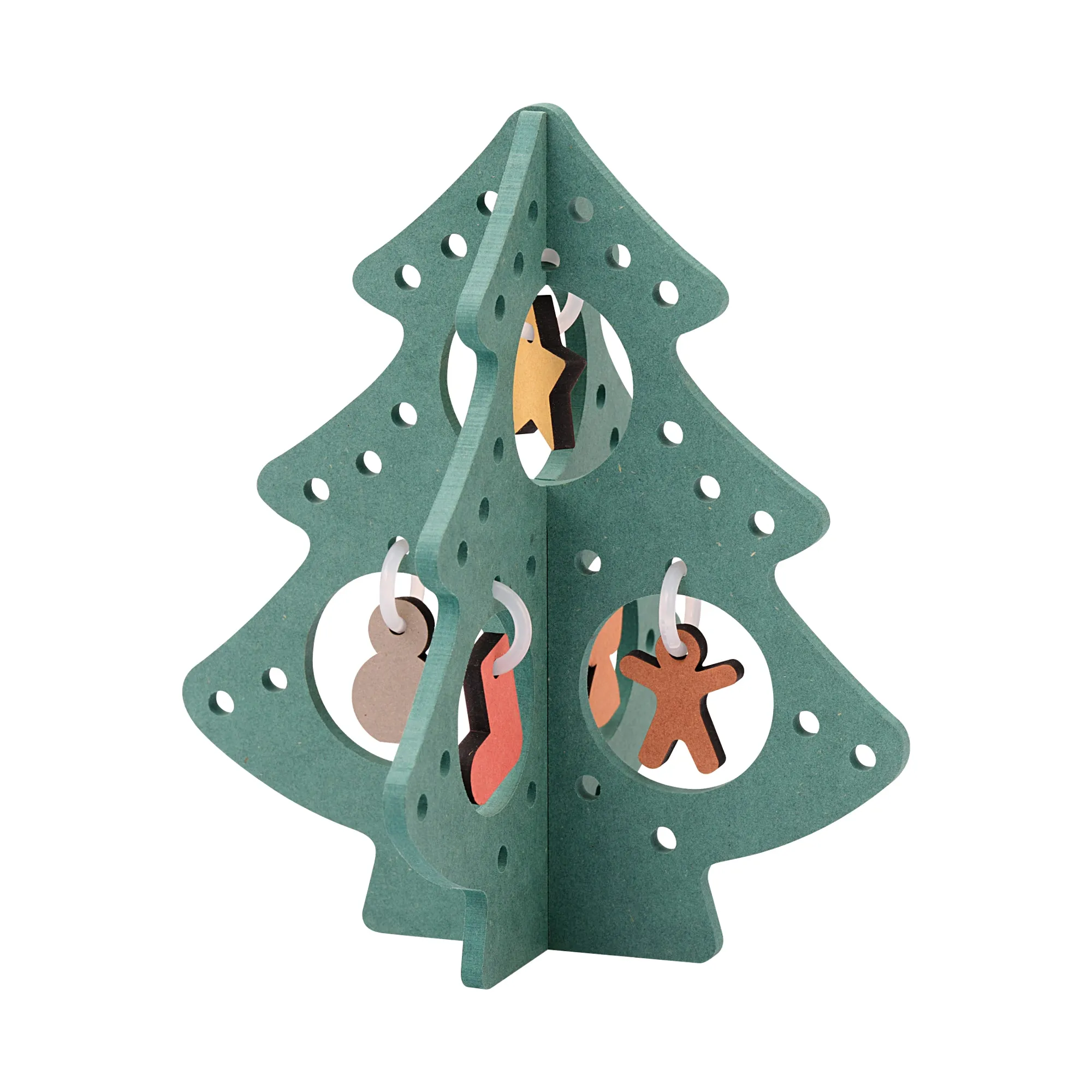 Colour MDF Christmas Tree - Green - Small