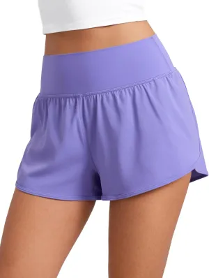 CRZ YOGA Butterluxe-Light High Waisted Dolphin Shorts for Women 2.5" Soft Split for Casual Lounge Athletic Yoga with Liner