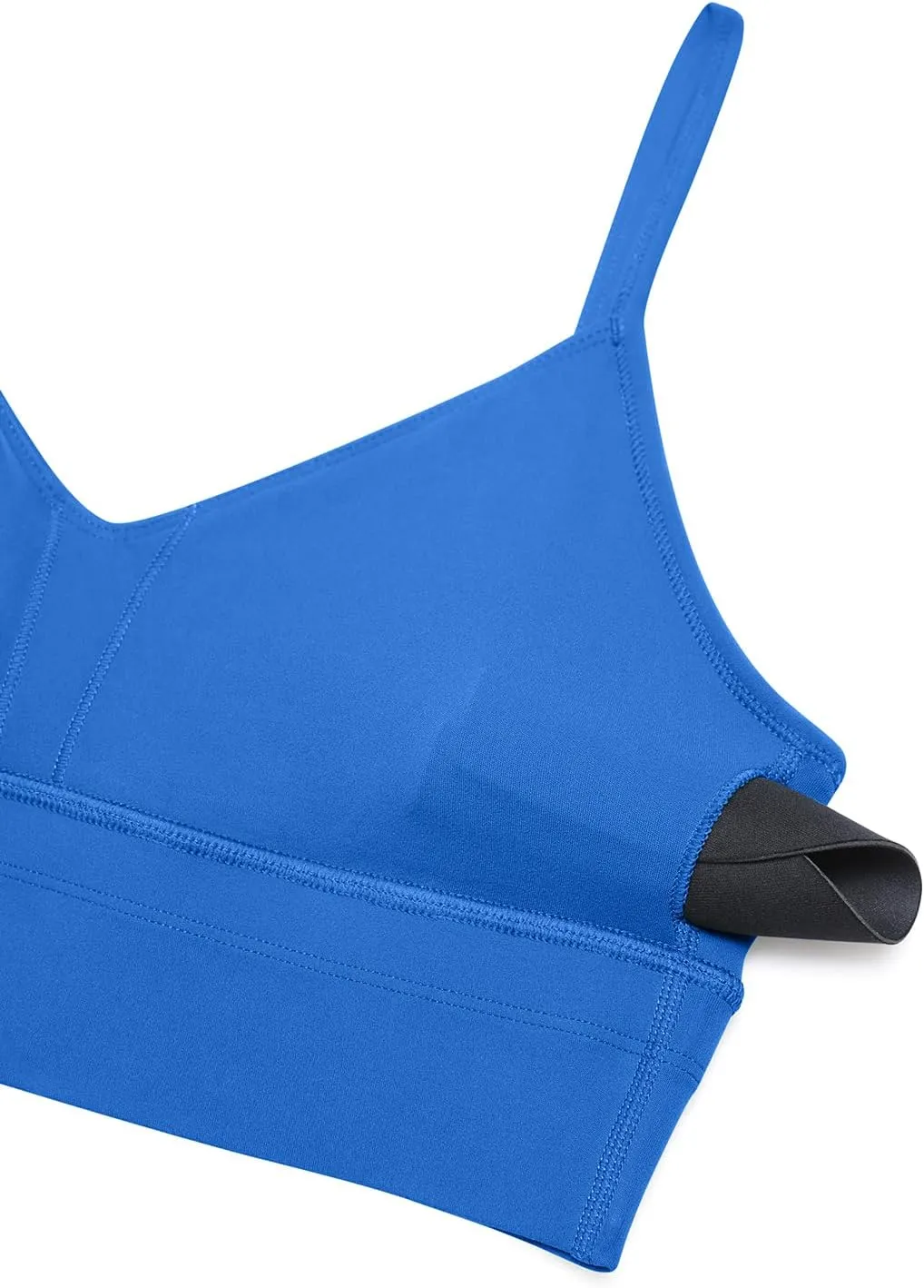 CRZ YOGA Butterluxe Womens V Neck Longline Sports Bra - Adjustable Padded Yoga Camisole Workout Crop Top