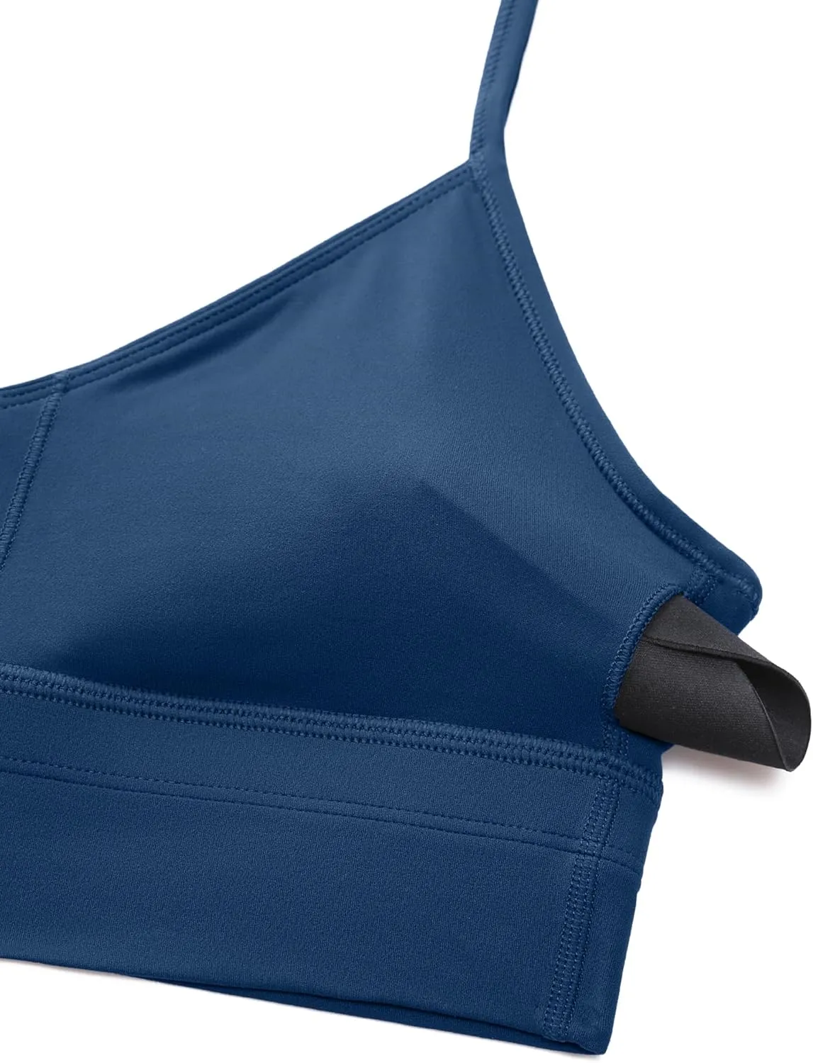 CRZ YOGA Butterluxe Womens V Neck Longline Sports Bra - Adjustable Padded Yoga Camisole Workout Crop Top