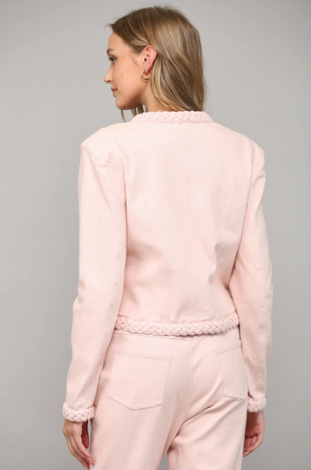 D2582 - Cropped Jacket w/ Braided Trim