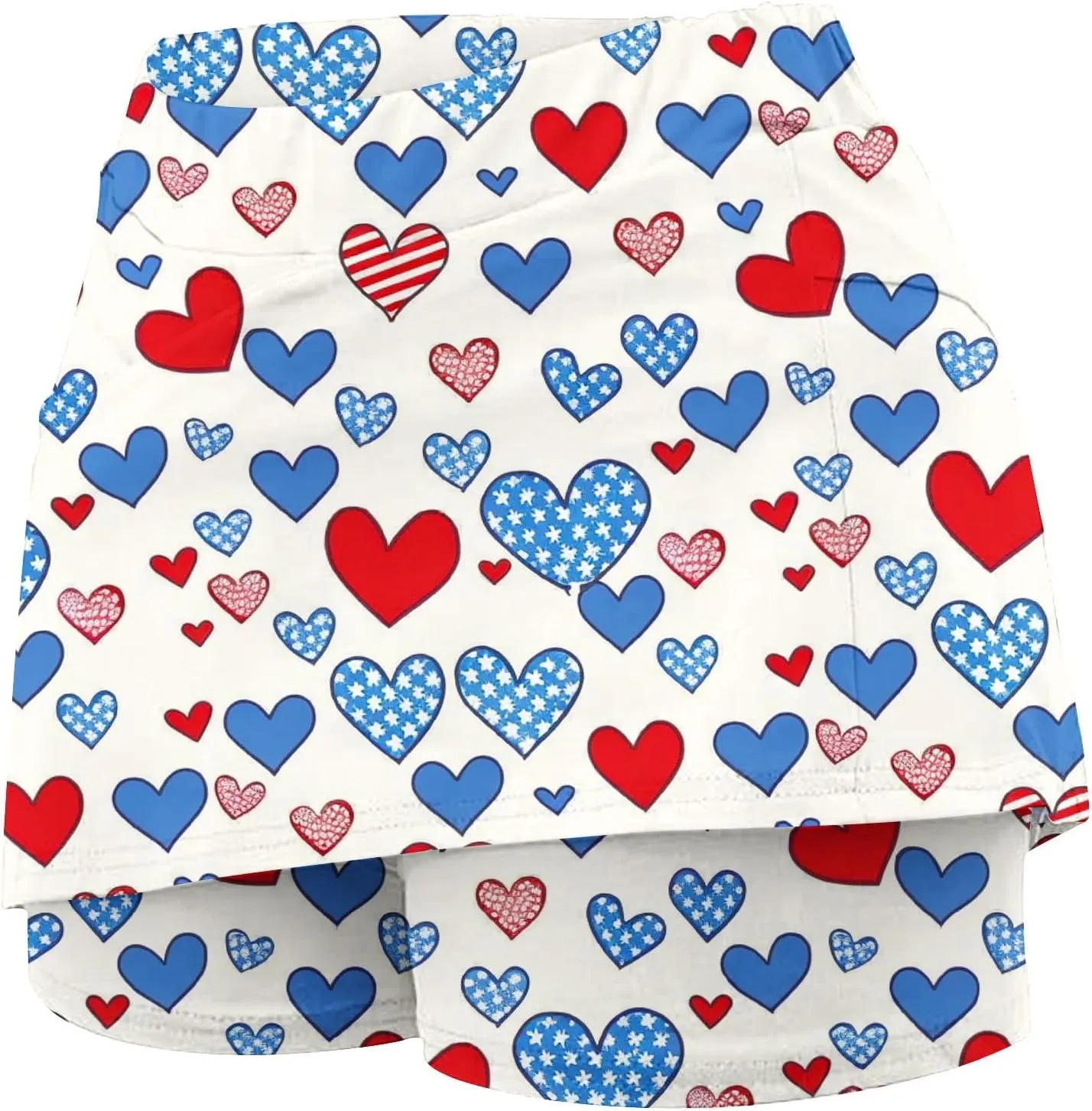 DDAPJ pyju 4th of July Tennis Skirt for Women High Waisted Athletic Skorts Running Workout Patriotic Skirts Skirted Shorts