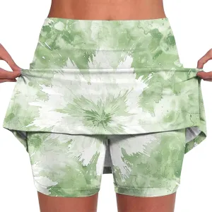 DDAPJ pyju Athletic Skorts for Women High Waist Golf Skorts Plus Size Summer Trendy Floral Printed Tennis Skirt with Shorts