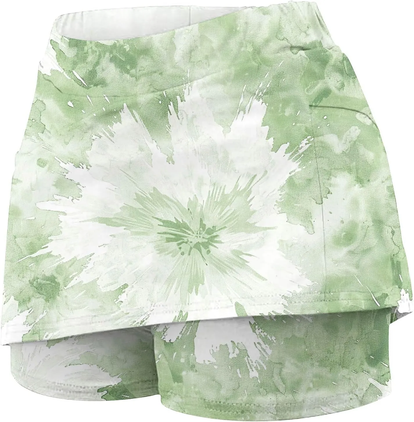 DDAPJ pyju Athletic Skorts for Women High Waist Golf Skorts Plus Size Summer Trendy Floral Printed Tennis Skirt with Shorts
