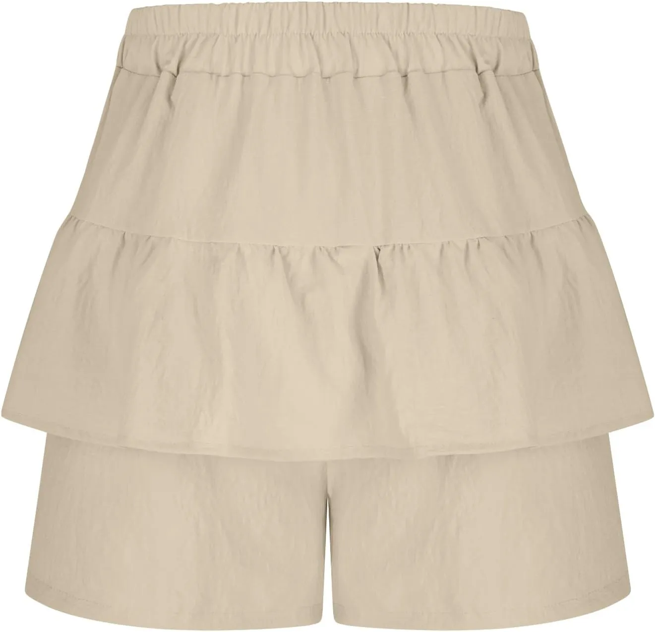 DDAPJ pyju Ruffle Shorts for Women 2025 Trendy Casual Mini Skirt Wide Leg High Waisted Shorts Flowy Skort for Summer