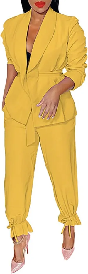 Dressy Pant Suits for Women Elegant Oversized Blazer and Suit Pants Set Causal Wedding Guests Prom Business Suits