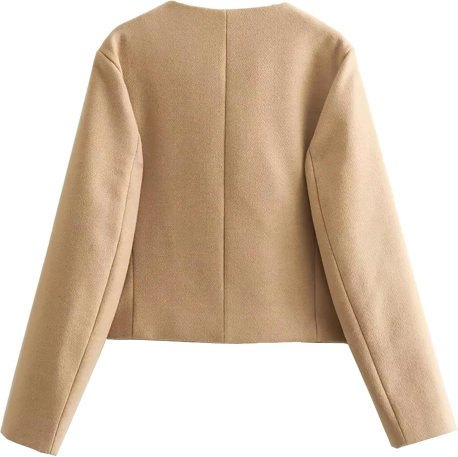 ebossy Women's Button Down Petite Blazer Jacket Long Sleeve Slim Coat Crop Top with Flap Pocket