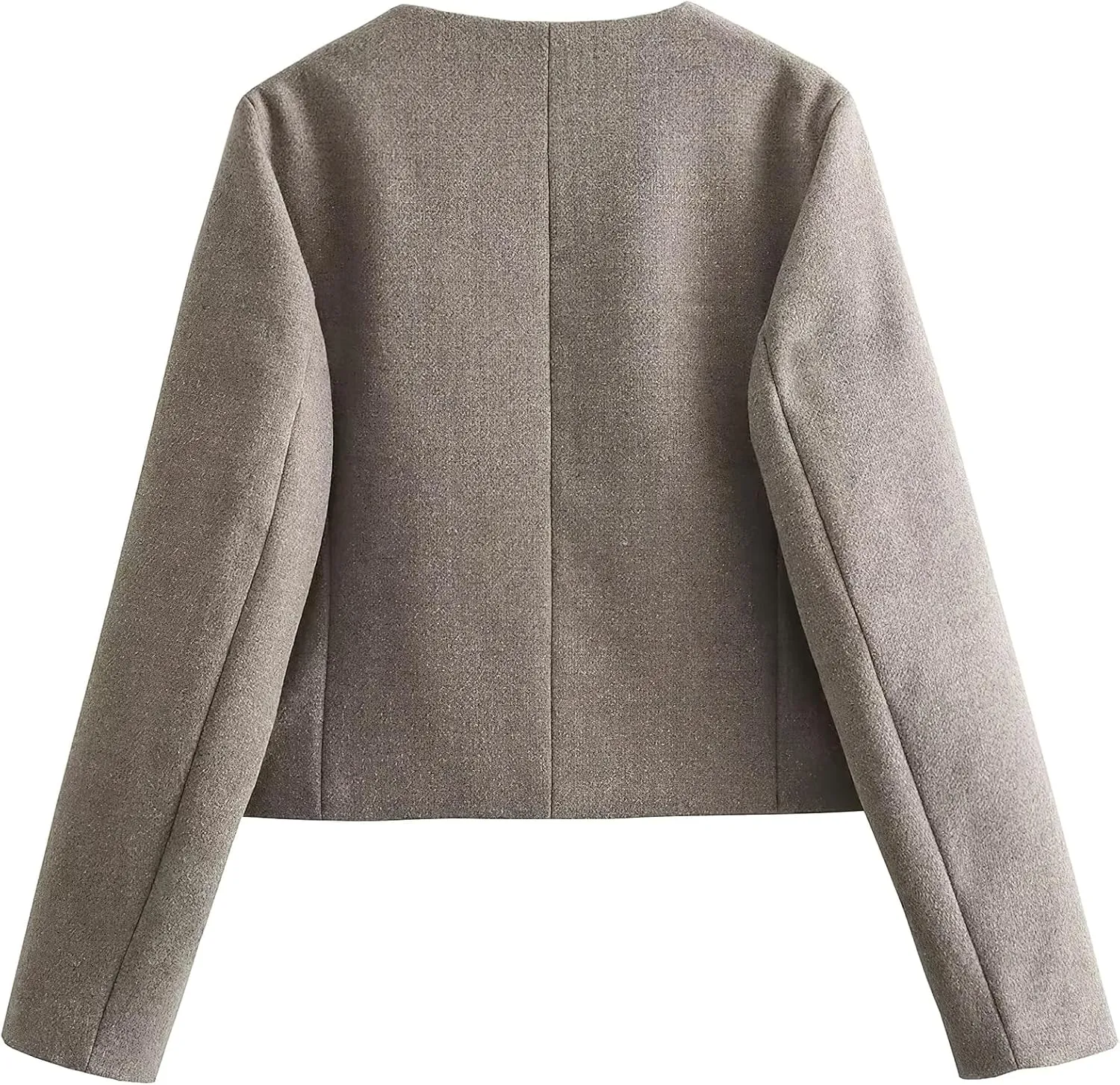 ebossy Women's Button Down Petite Blazer Jacket Long Sleeve Slim Coat Crop Top with Flap Pocket