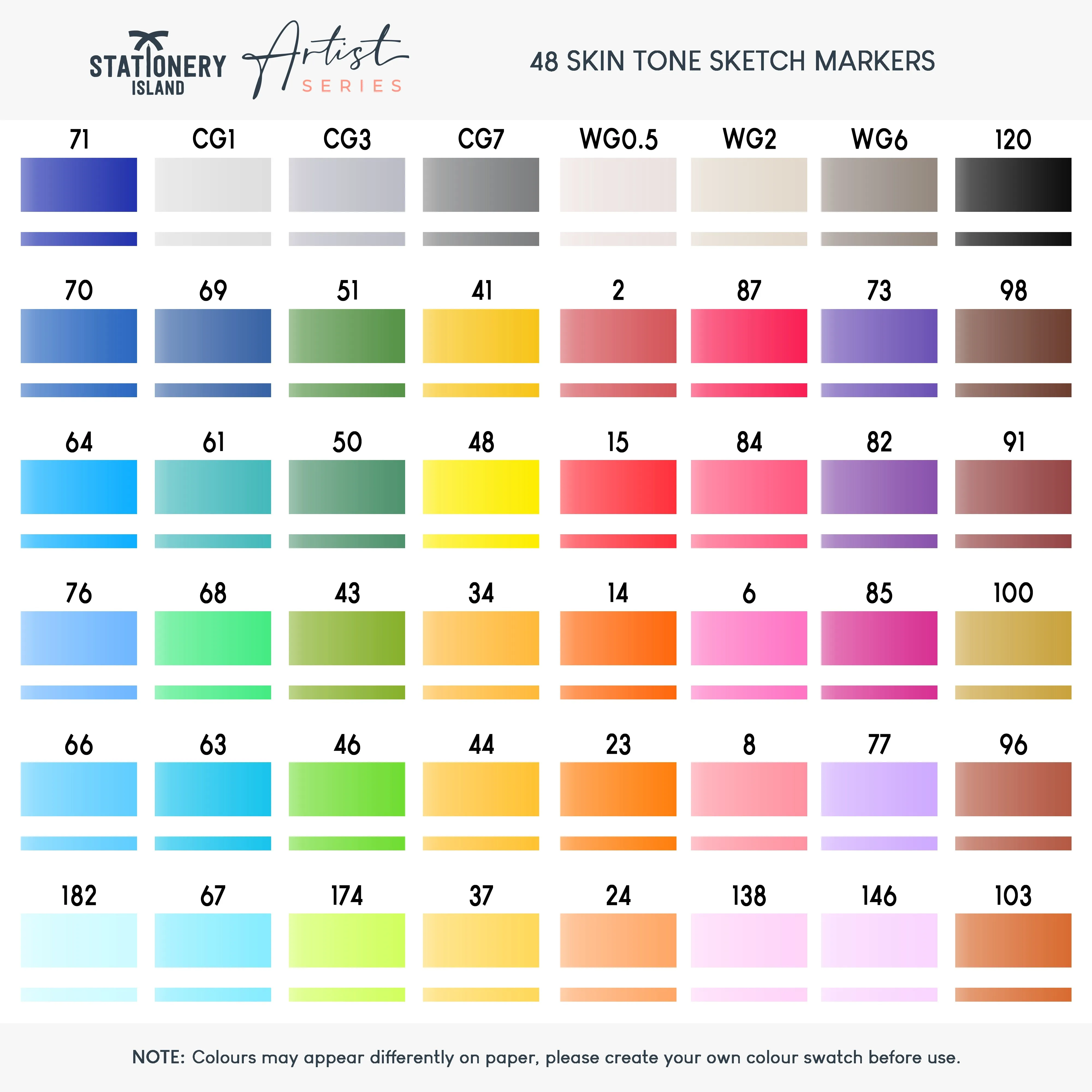 Essential Colours Sketch Markers & Hard Carry Case - Set of 48