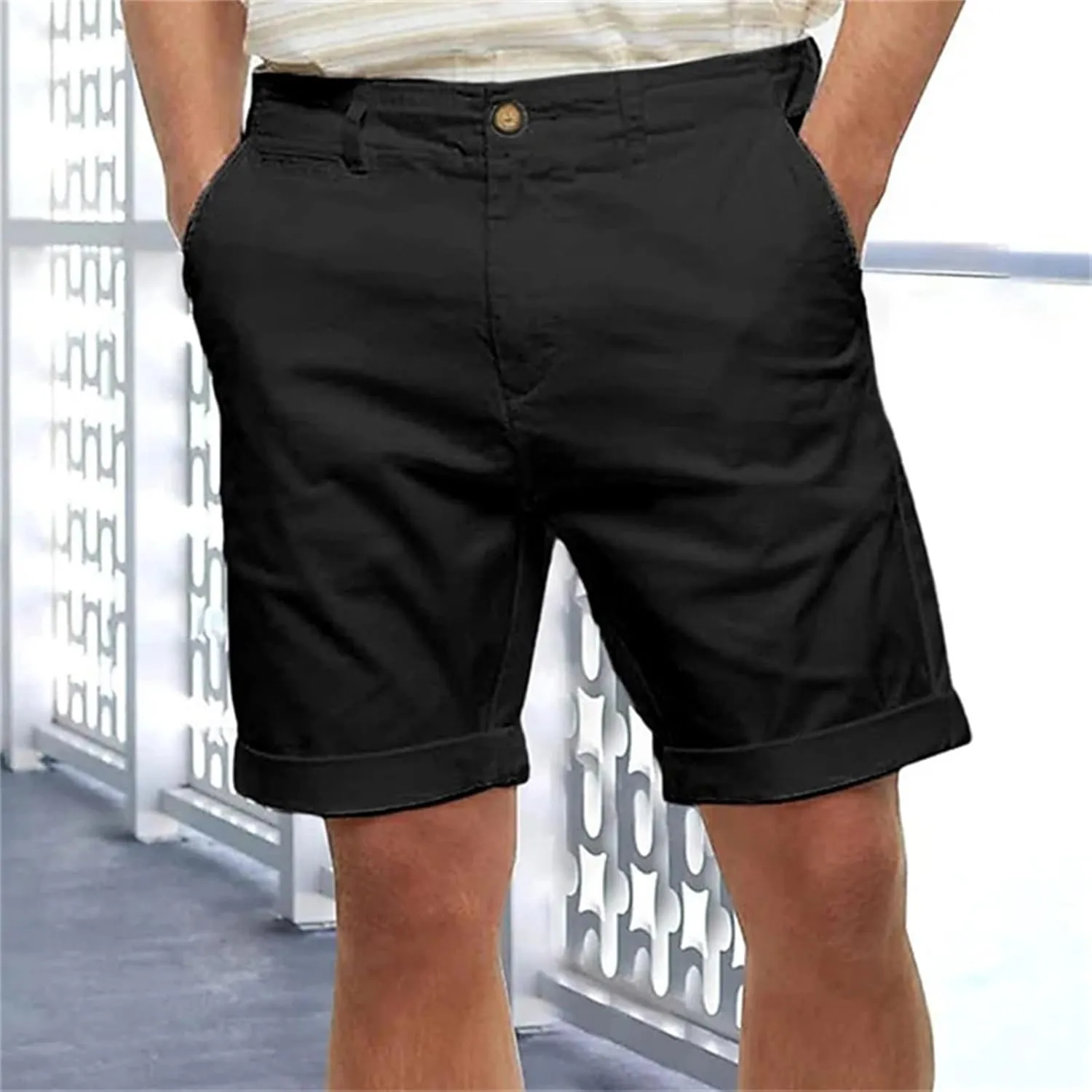 evzosrz Mens Slim Fit Stretch Cotton Chino Summer Shorts Fashion Breathable Workout Golf Casual Chino Short for Men