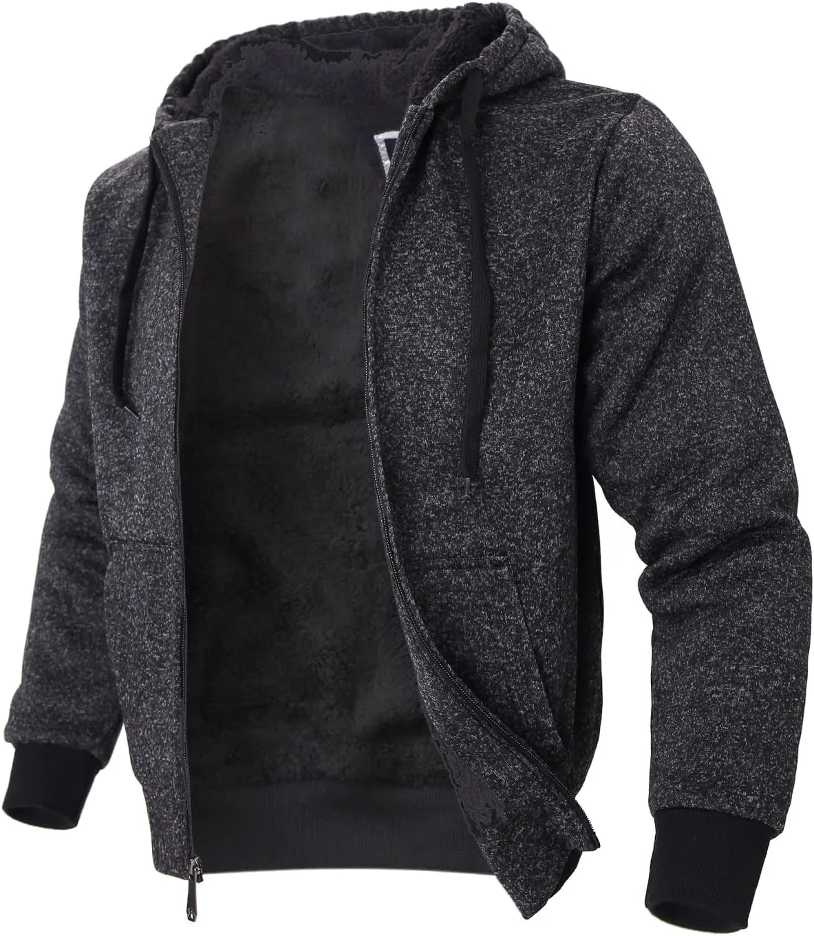 Facitisu Flannel Hoodies for Men Sherpa Lined Heavy Fleece Plaid Jacket Mens Coats Plus Size Big Tall