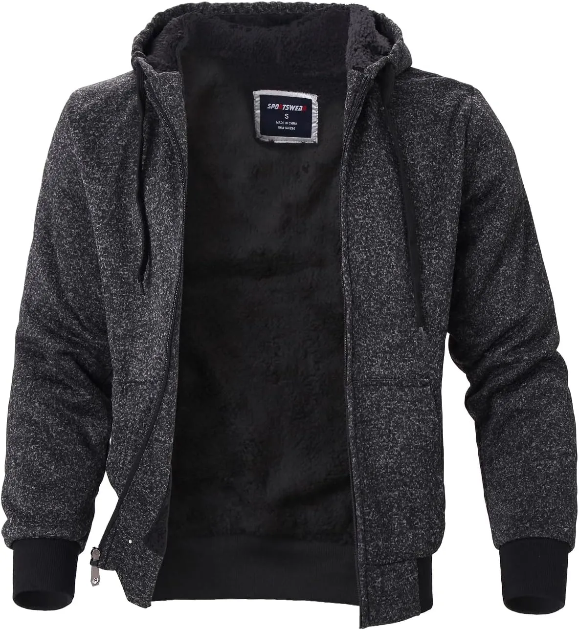 Facitisu Flannel Hoodies for Men Sherpa Lined Heavy Fleece Plaid Jacket Mens Coats Plus Size Big Tall