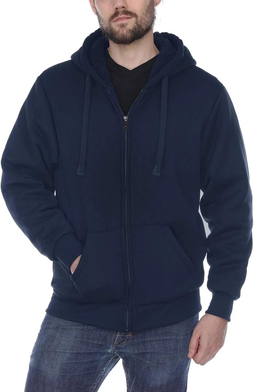 Facitisu Flannel Hoodies for Men Sherpa Lined Heavy Fleece Plaid Jacket Mens Coats Plus Size Big Tall