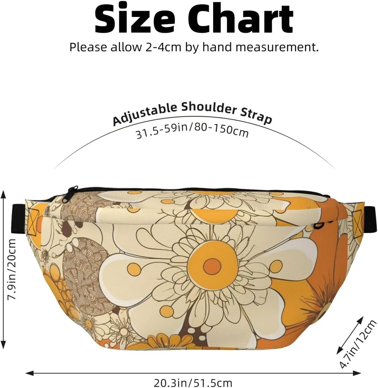 Fanny Pack for Men Women Polka Dots with Flowers Belt Bag with Adjustable Strap Fashion Waist Bag Waist Pack for Travel
