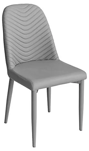 Febland Grey Riversway Dining Chair, Faux Leather, 46x46x86 cm