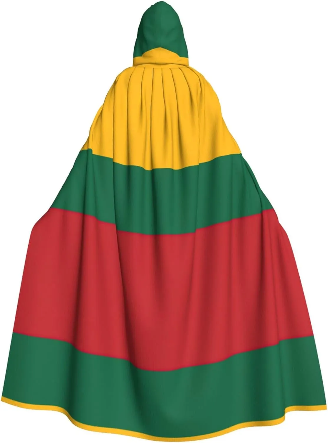 Flag Of Lithuania Print Long Cape Unisex Cloak With Hood Halloween Costume Cloak Adult Vampire Witch Cape