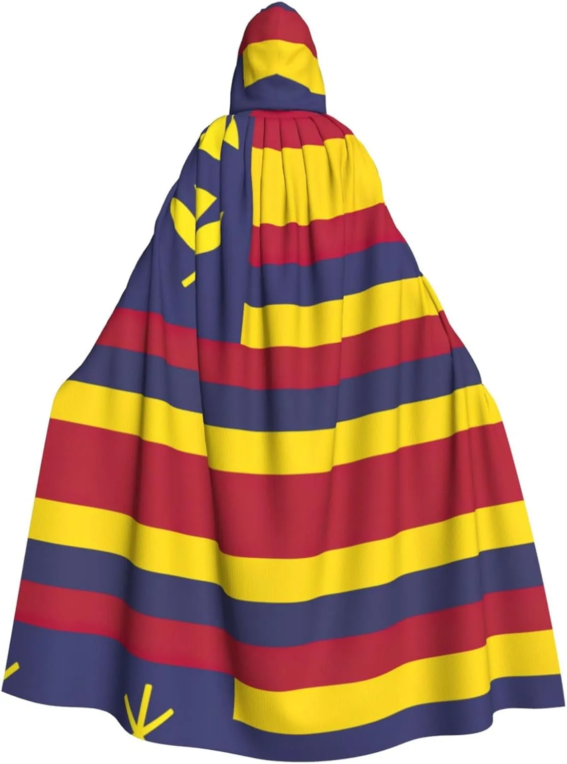 Flag Of The Kingdom Of Hawaii Print Long Cape Unisex Cloak With Hood Halloween Costume Cloak Adult Vampire Witch Cape