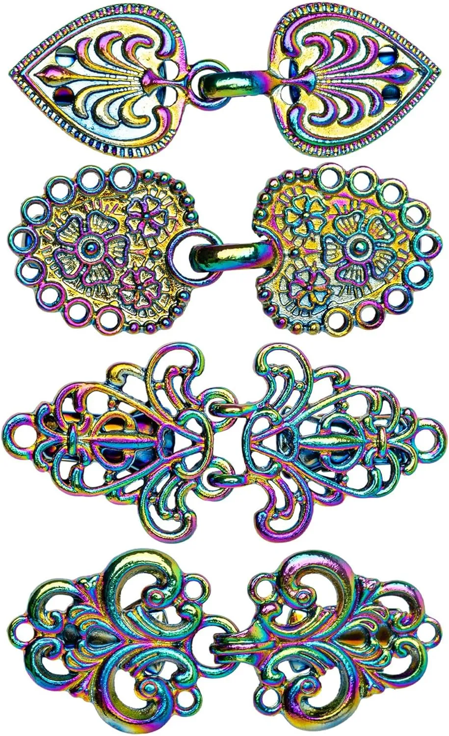 Framendino, 4 Pack Vintage Sweater Swirl Clip Cape Cloak Clips Cardigan Retro Shawl Collar Clasp Fasteners for Women
