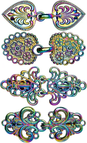 Framendino, 4 Pack Vintage Sweater Swirl Clip Cape Cloak Clips Cardigan Retro Shawl Collar Clasp Fasteners for Women