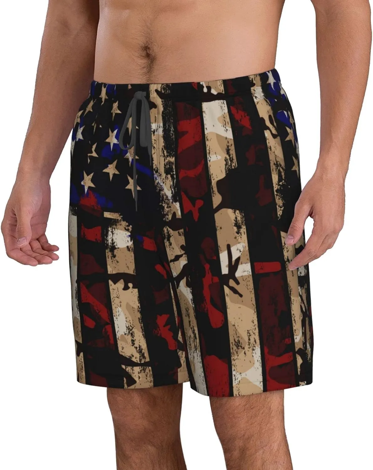 FREEHOTU Men's Swim Trunks Beach Board Shorts Quick Dry Swimwear Sports with Pockets