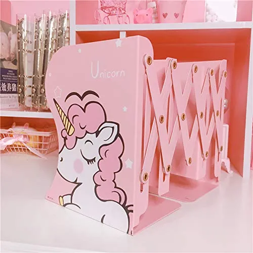 G4GIFT (Pack of 1) Metal Foldable Book, Stationery & Makeup Stand Desk Organizer Multipurpose Use (Pink)(Size: 19 x 10 x 15 cm)