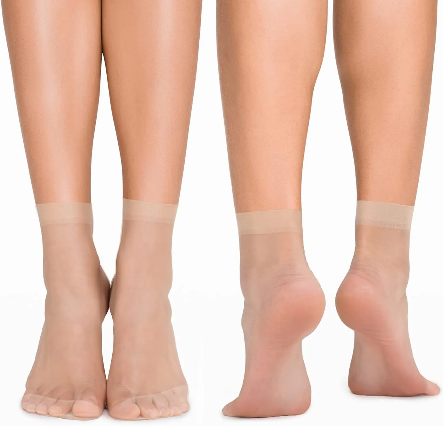 Geyoga 12 Pairs Sheer Ankle Socks Thin Nylon Transparent Ankle High Hosiery Socks Short Dress Stockings for Women