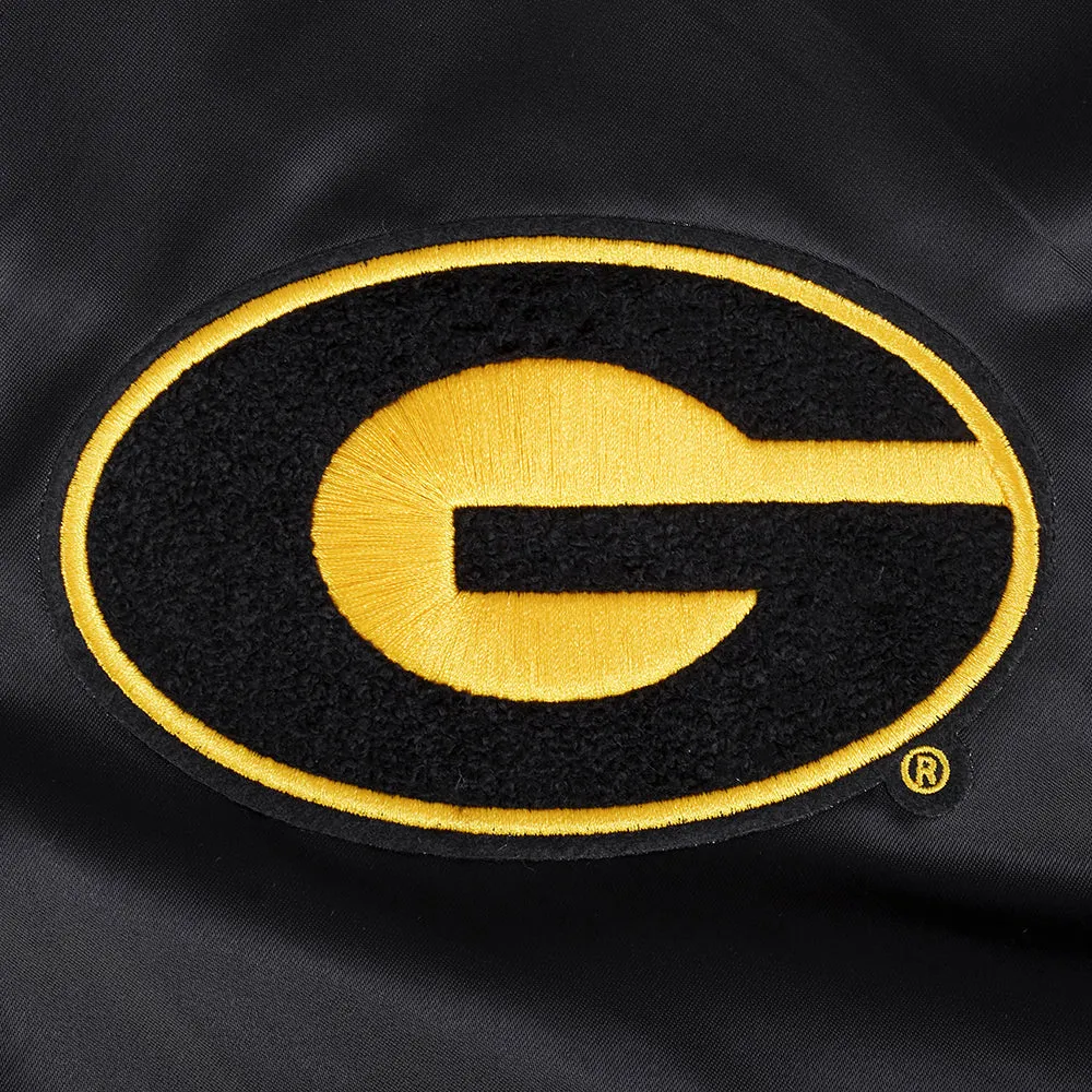 GRAMBLING STATE UNIVERSITY CLASSIC RIB SATIN JACKET (BLACK/YELLOW)