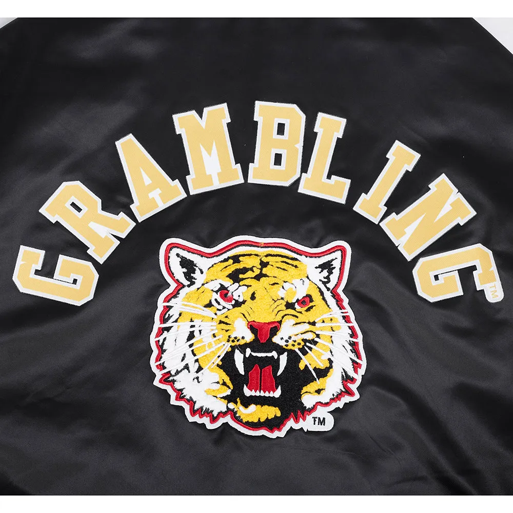 GRAMBLING STATE UNIVERSITY CLASSIC RIB SATIN JACKET (BLACK/YELLOW)