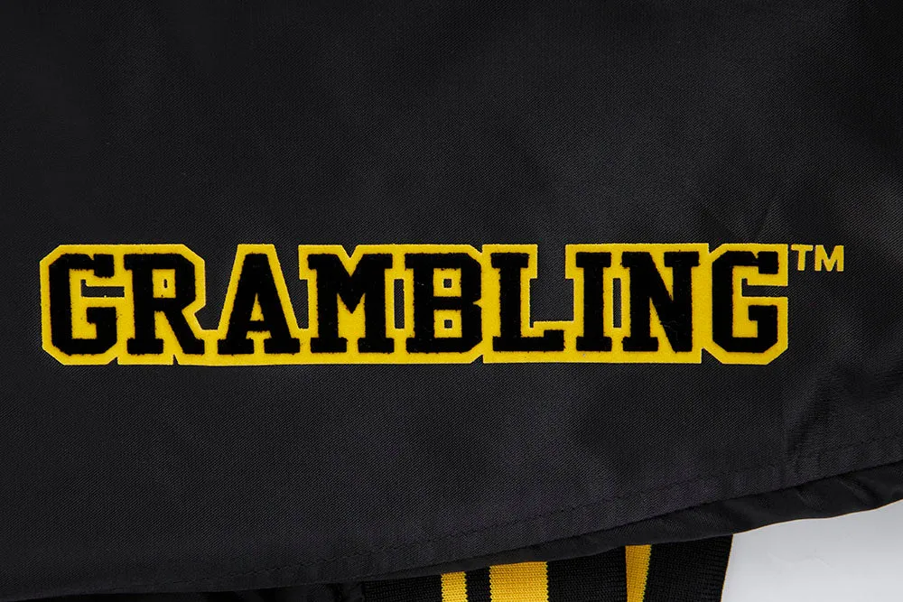 GRAMBLING STATE UNIVERSITY CLASSIC WOMEN'S RIB SATIN JACKET (BLACK/YELLOW)