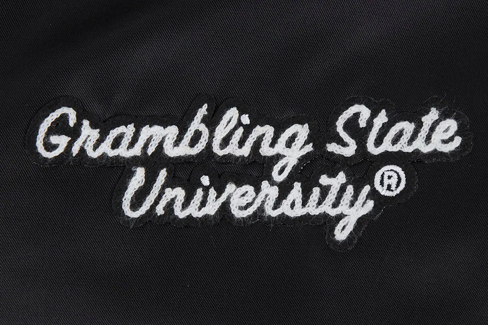 GRAMBLING STATE UNIVERSITY CLASSIC WOMEN'S RIB SATIN JACKET (BLACK/YELLOW)