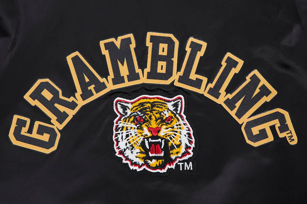GRAMBLING STATE UNIVERSITY CLASSIC WOMEN'S RIB SATIN JACKET (BLACK/YELLOW)
