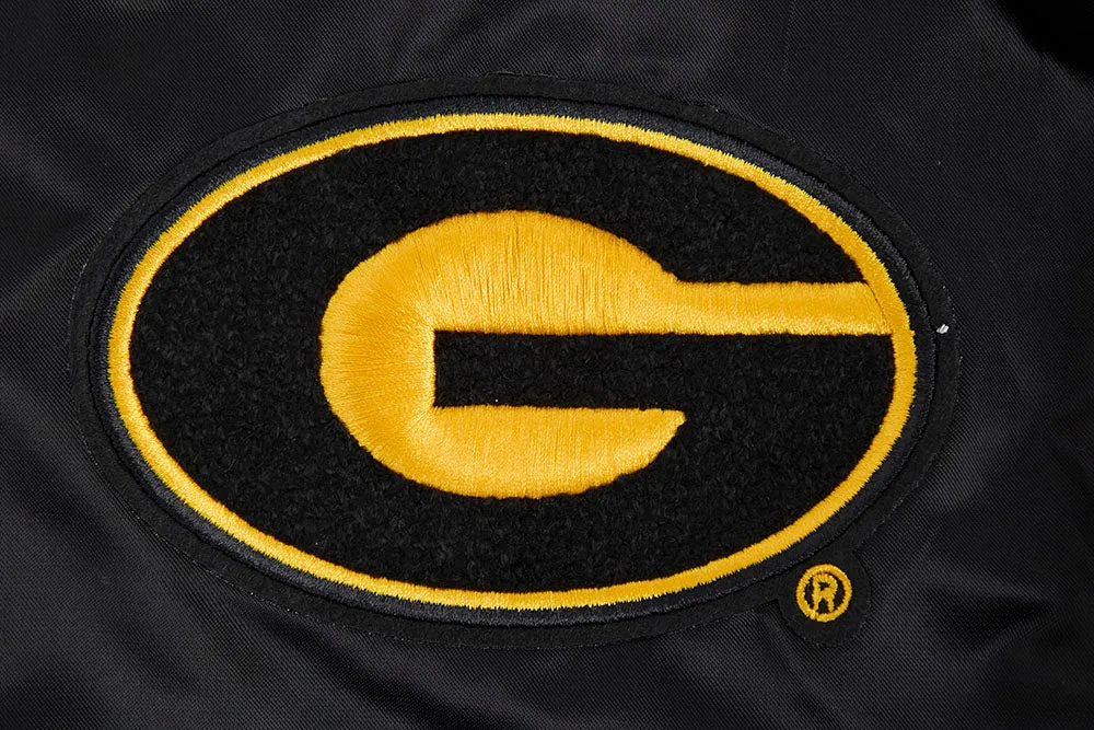 GRAMBLING STATE UNIVERSITY CLASSIC WOMEN'S RIB SATIN JACKET (BLACK/YELLOW)