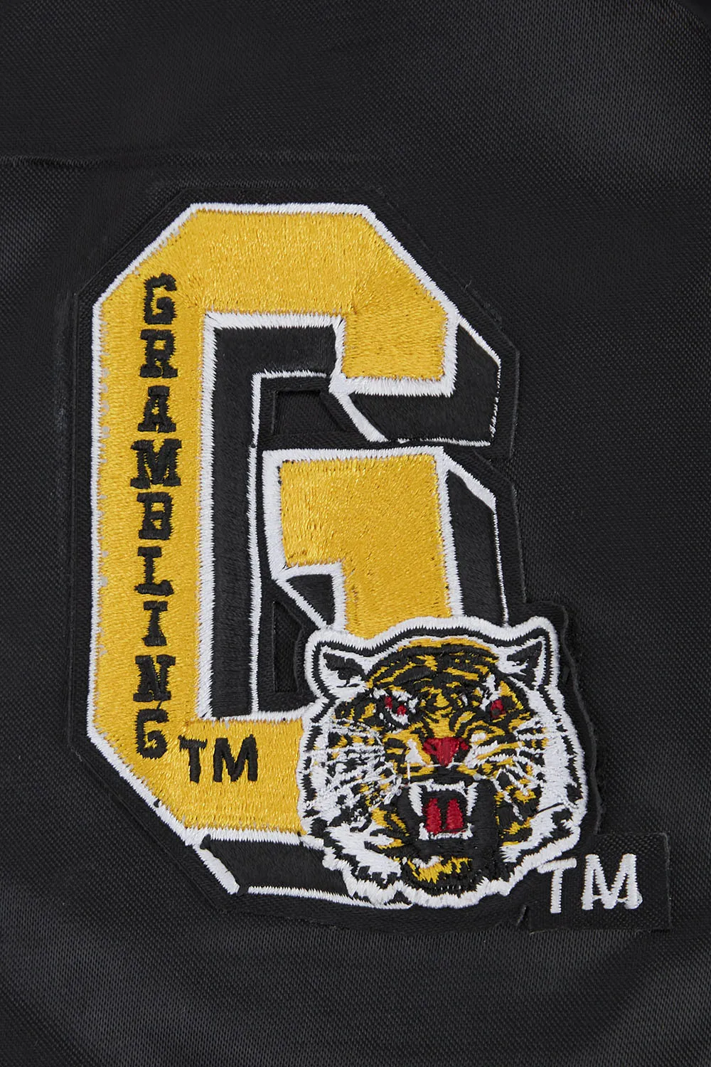 GRAMBLING STATE UNIVERSITY CLASSIC WOMEN'S RIB SATIN JACKET (BLACK/YELLOW)