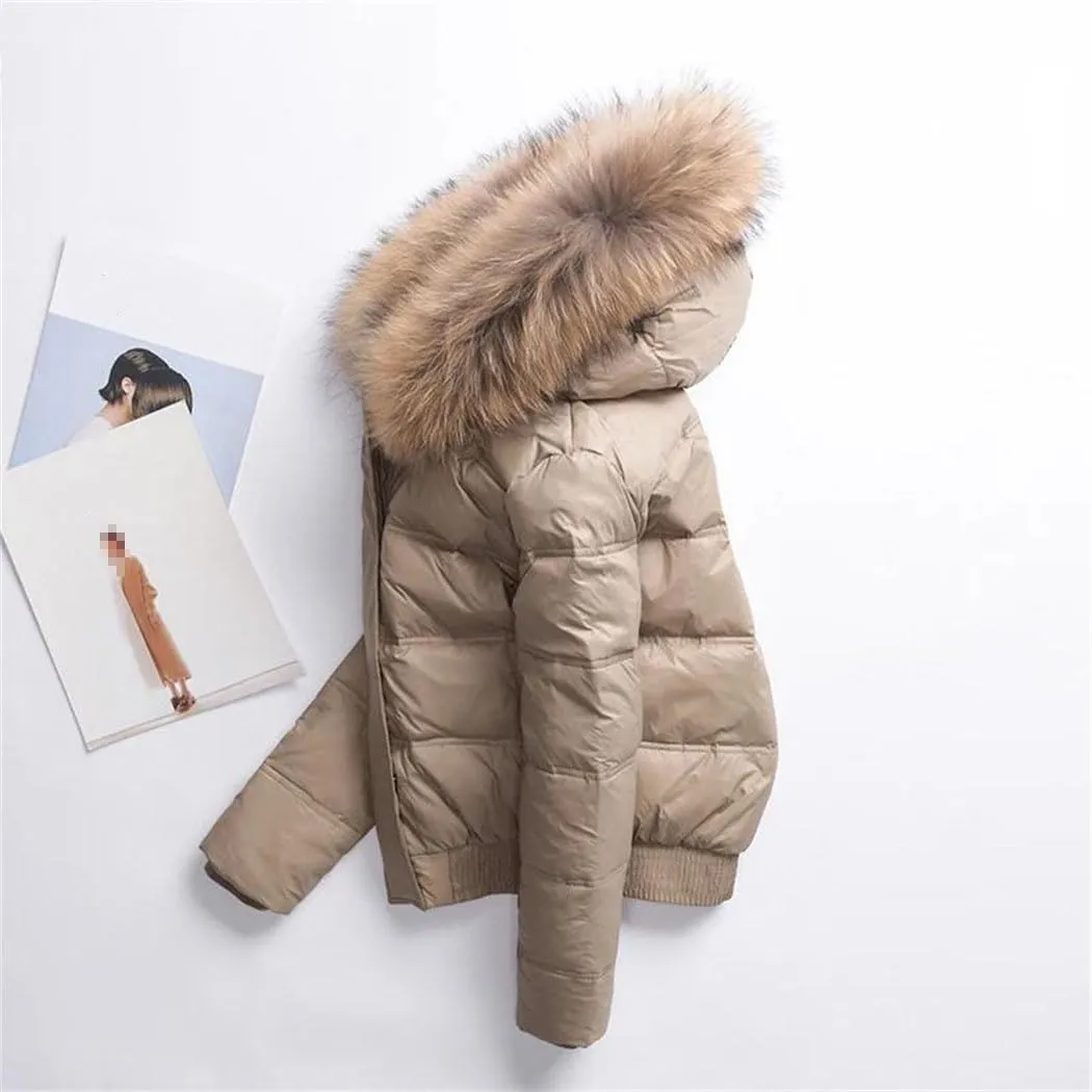 Haitpant Women Thick Down Jacket Hooded White Duck Jackets Winter Short Warm Coats Female Outwear Parkas