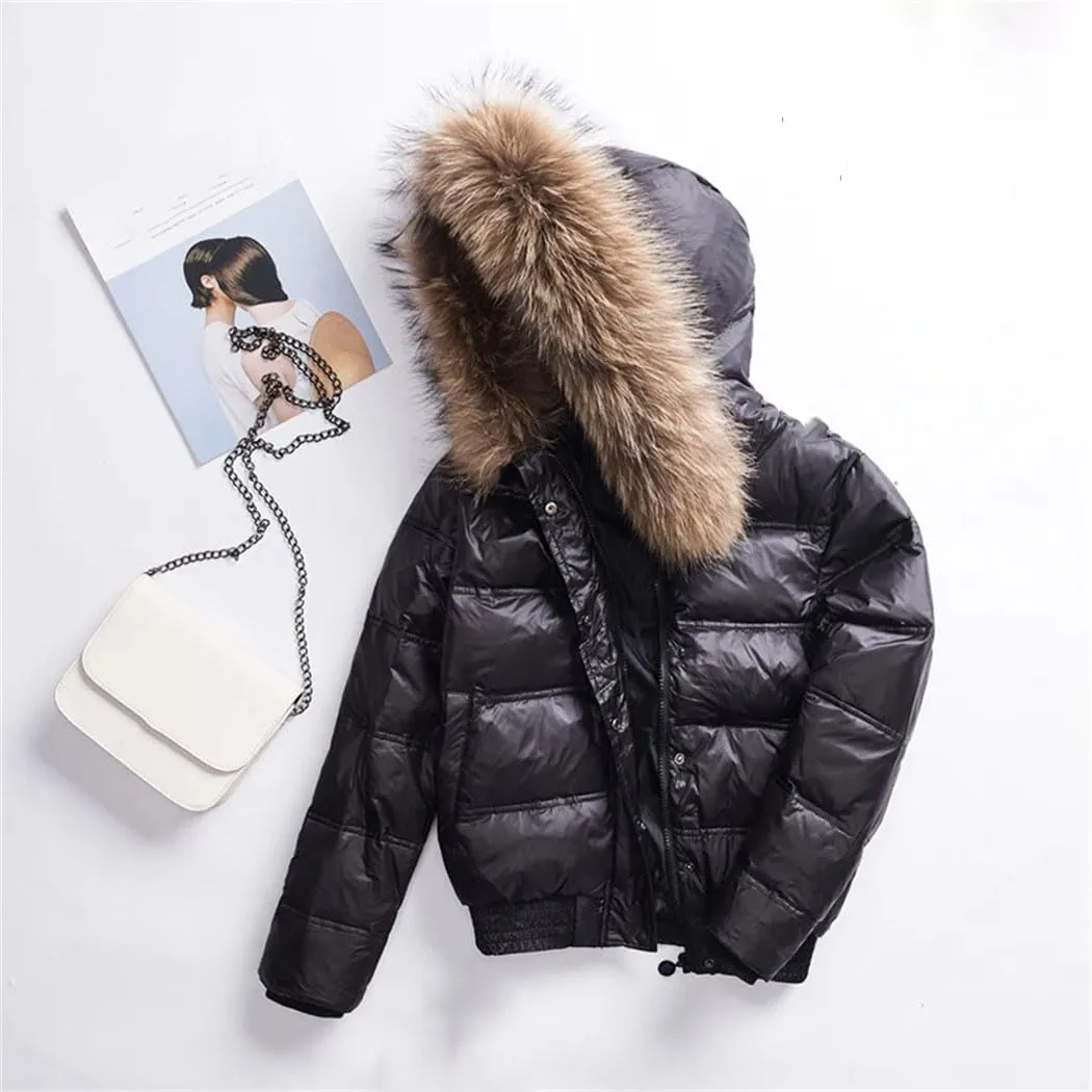 Haitpant Women Thick Down Jacket Hooded White Duck Jackets Winter Short Warm Coats Female Outwear Parkas