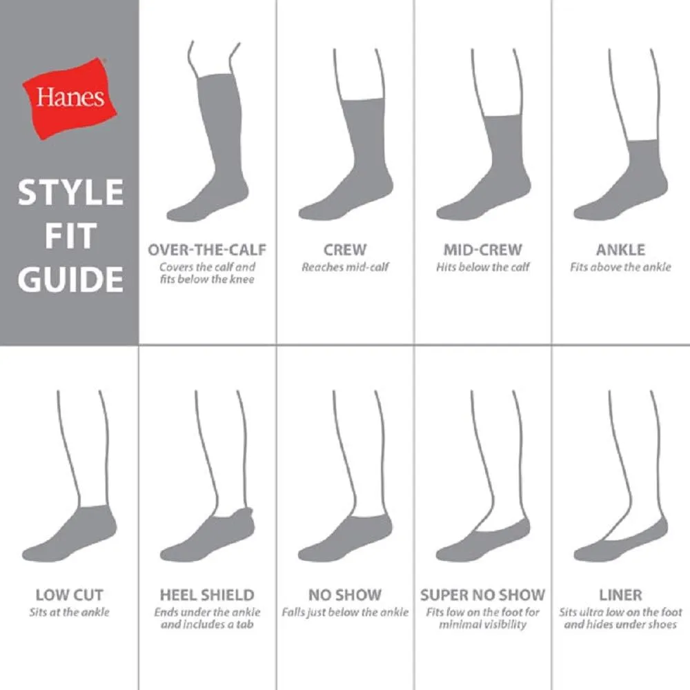 Hanes Men's Max Cushioned Ankle Socks, Moisture-Wicking with Odor Control, Multi-Pack, Size 6-12, Black & White