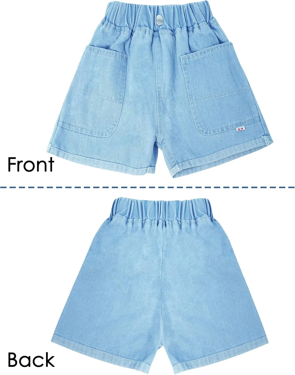 Happy Cherry Baby Girl Summer Denim Shorts Wide Leg Cute Cooling Jeans Hot Pants 1-13Y