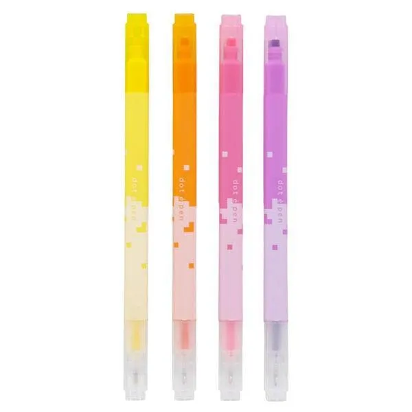 HARU Set SUNSTAR Dot E Dual-Sided Marker Square Highlighter Marker Square Checkbox Marker Checklist Marker Highlighter | S4541782