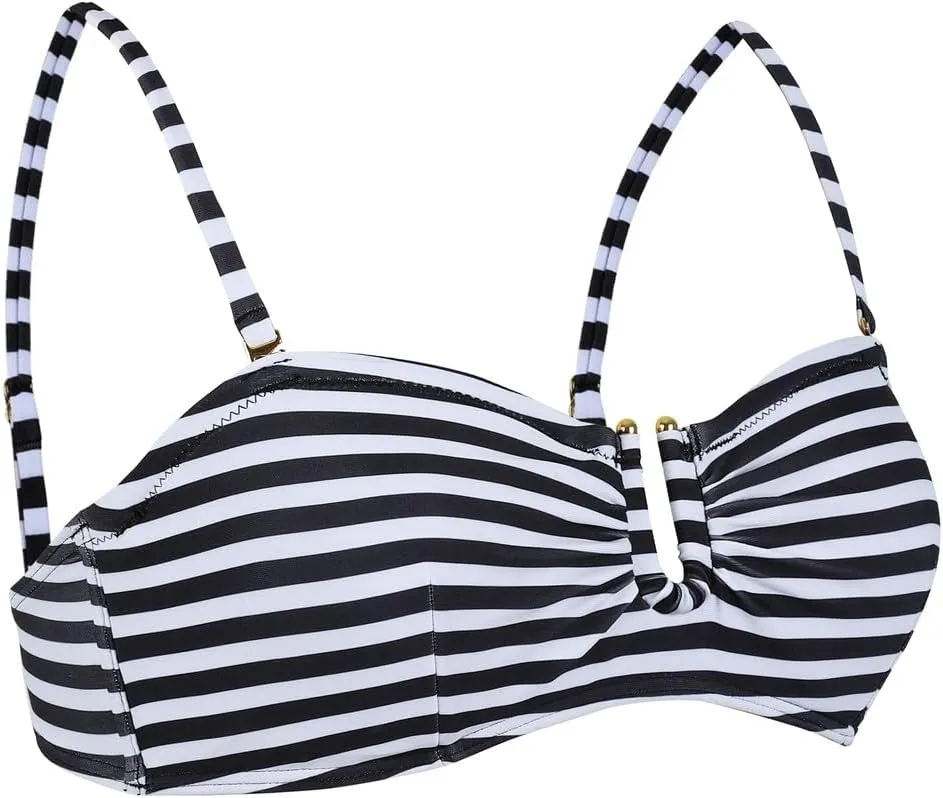 Hilor Women's Underwire Bikini Tops A-C Cup Push Up Supportive Swimsuit Top Bandeau Bathing Suit Swim Tops