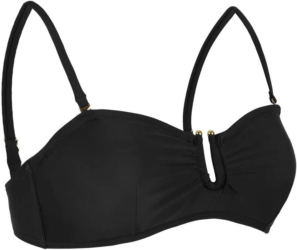 Hilor Women's Underwire Bikini Tops A-C Cup Push Up Supportive Swimsuit Top Bandeau Bathing Suit Swim Tops