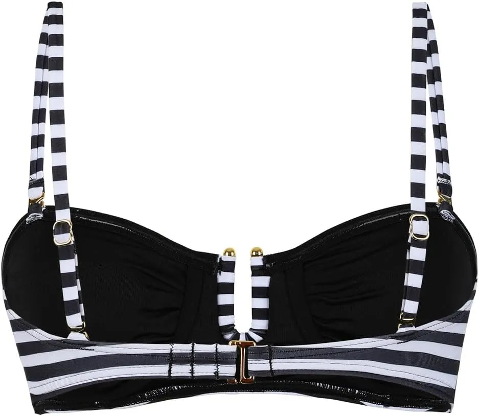 Hilor Women's Underwire Bikini Tops A-C Cup Push Up Supportive Swimsuit Top Bandeau Bathing Suit Swim Tops