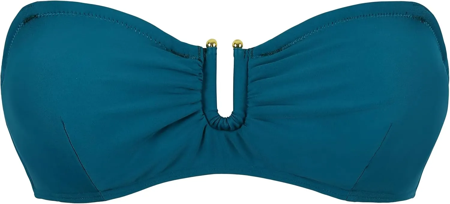 Hilor Women's Underwire Bikini Tops A-C Cup Push Up Supportive Swimsuit Top Bandeau Bathing Suit Swim Tops