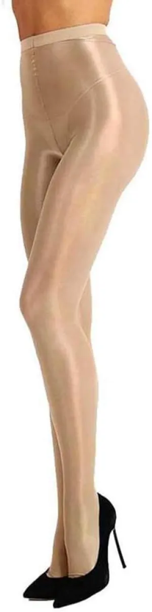 HongH Plus Size Women's 60D Oil Shiny Glossy Pantyhose Shaping Stockings Sexy Flash Socks Ultra Stretch Tight Sheer Leggings