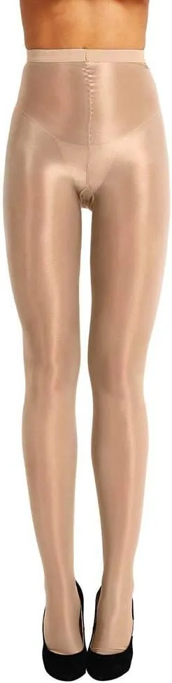 HongH Plus Size Women's 60D Oil Shiny Glossy Pantyhose Shaping Stockings Sexy Flash Socks Ultra Stretch Tight Sheer Leggings